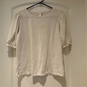 LC Lauren Conrad Cream Puff Sleeve Blouse